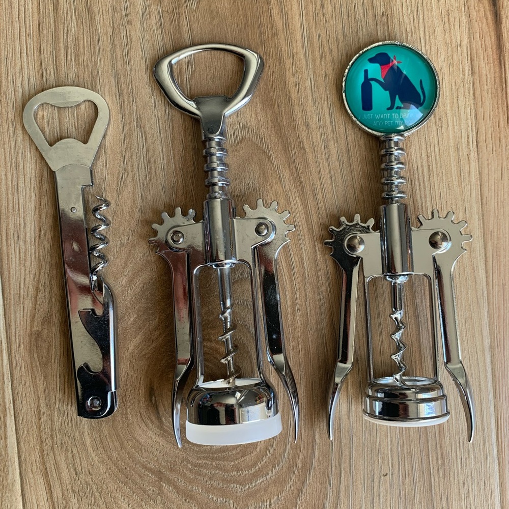 3 Cork Screw Bottle Openers